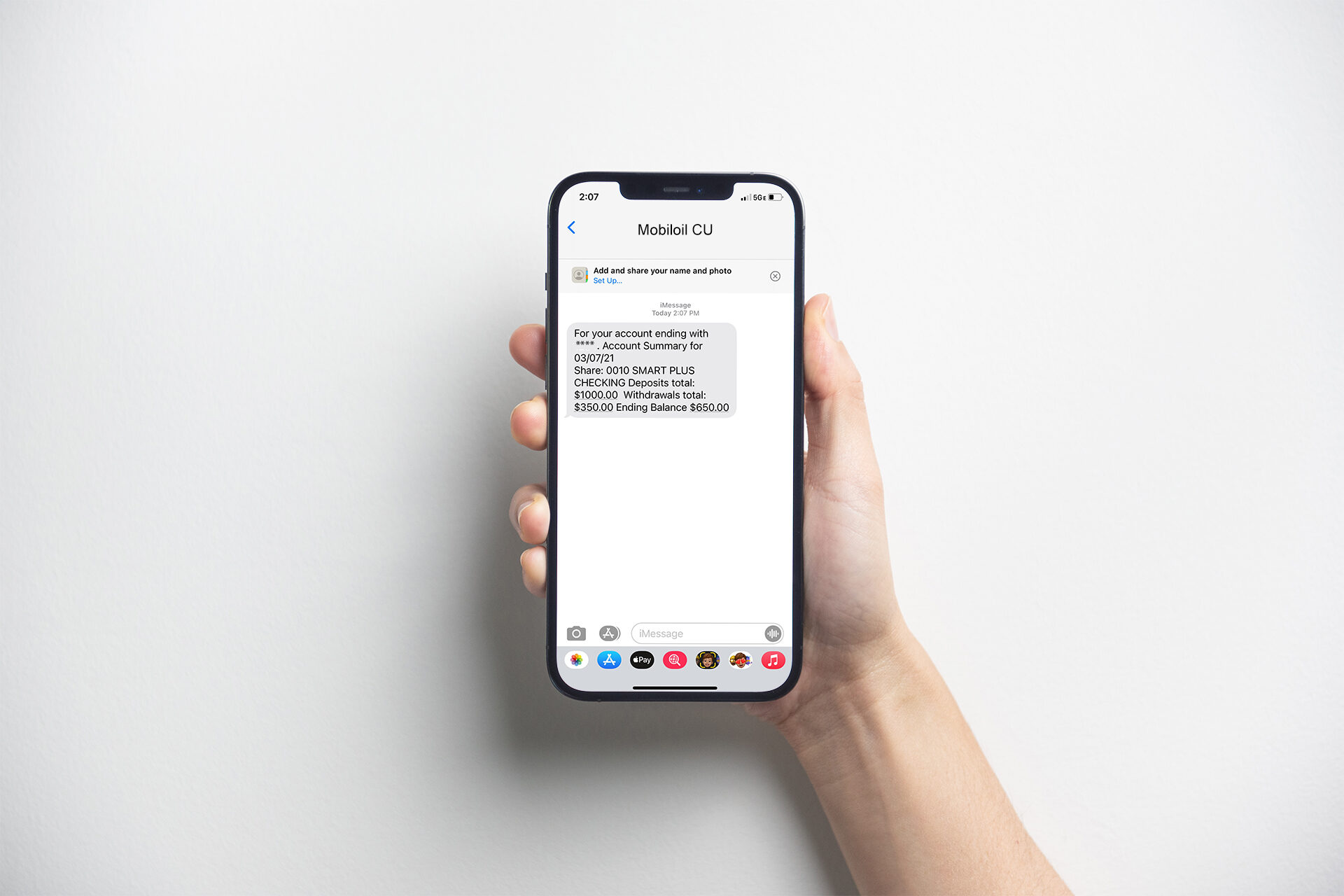 Account alert notification on cell phone Account alert notification on cell phone