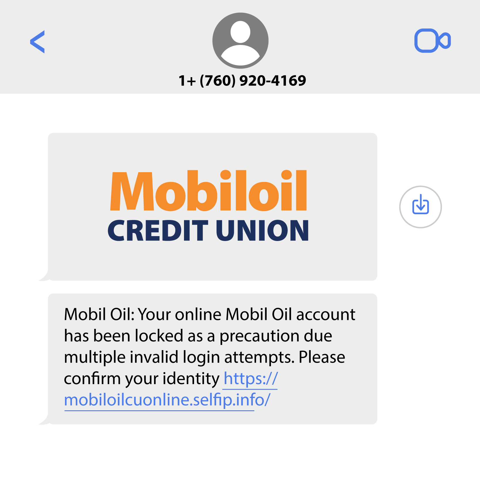 Fraudulent Text Example