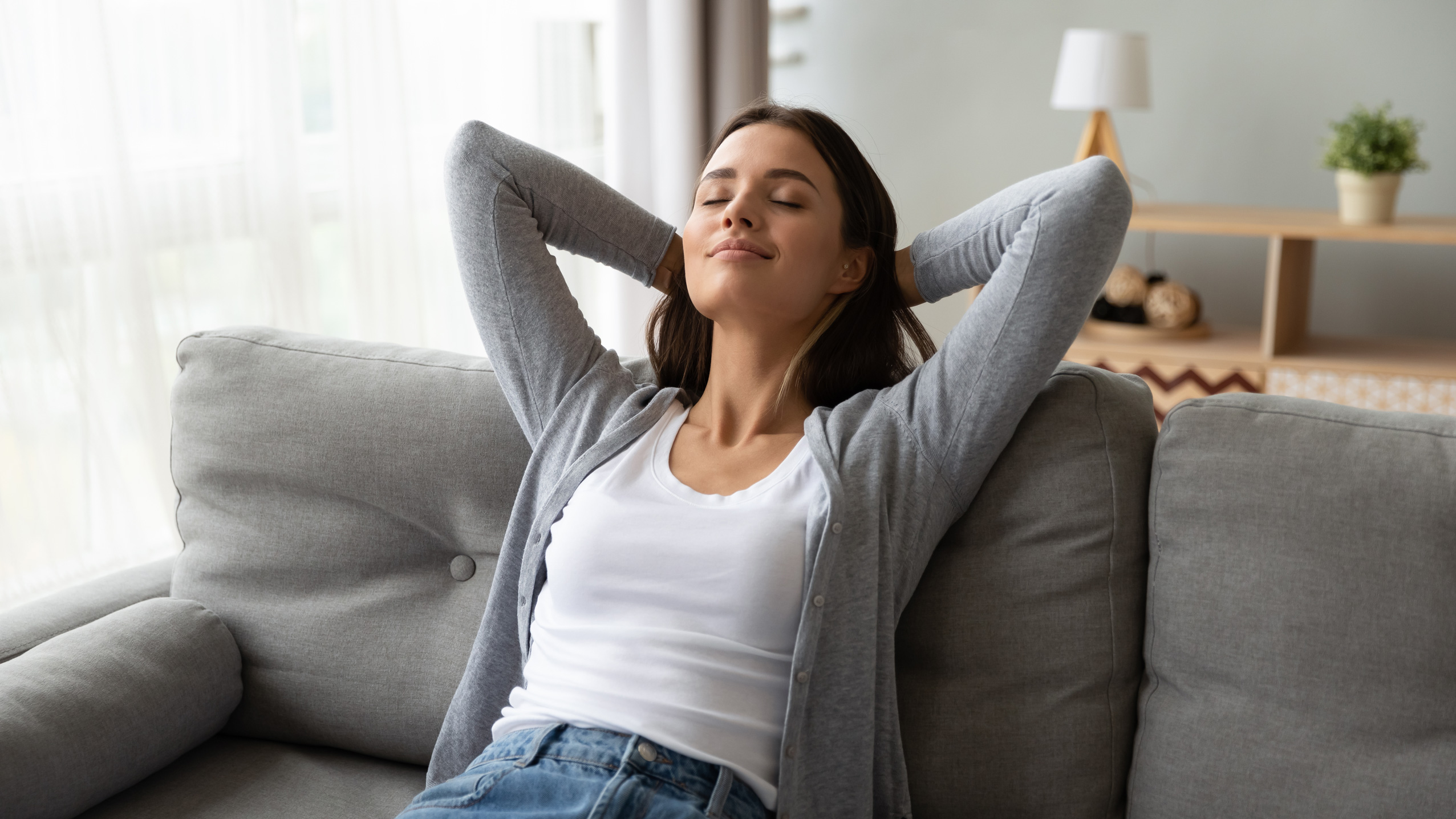 Woman relaxing on a couch