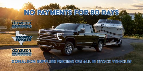 90 days no pay when you purchase from Donalson Auto Group and finance with Mobiloil Credit Union