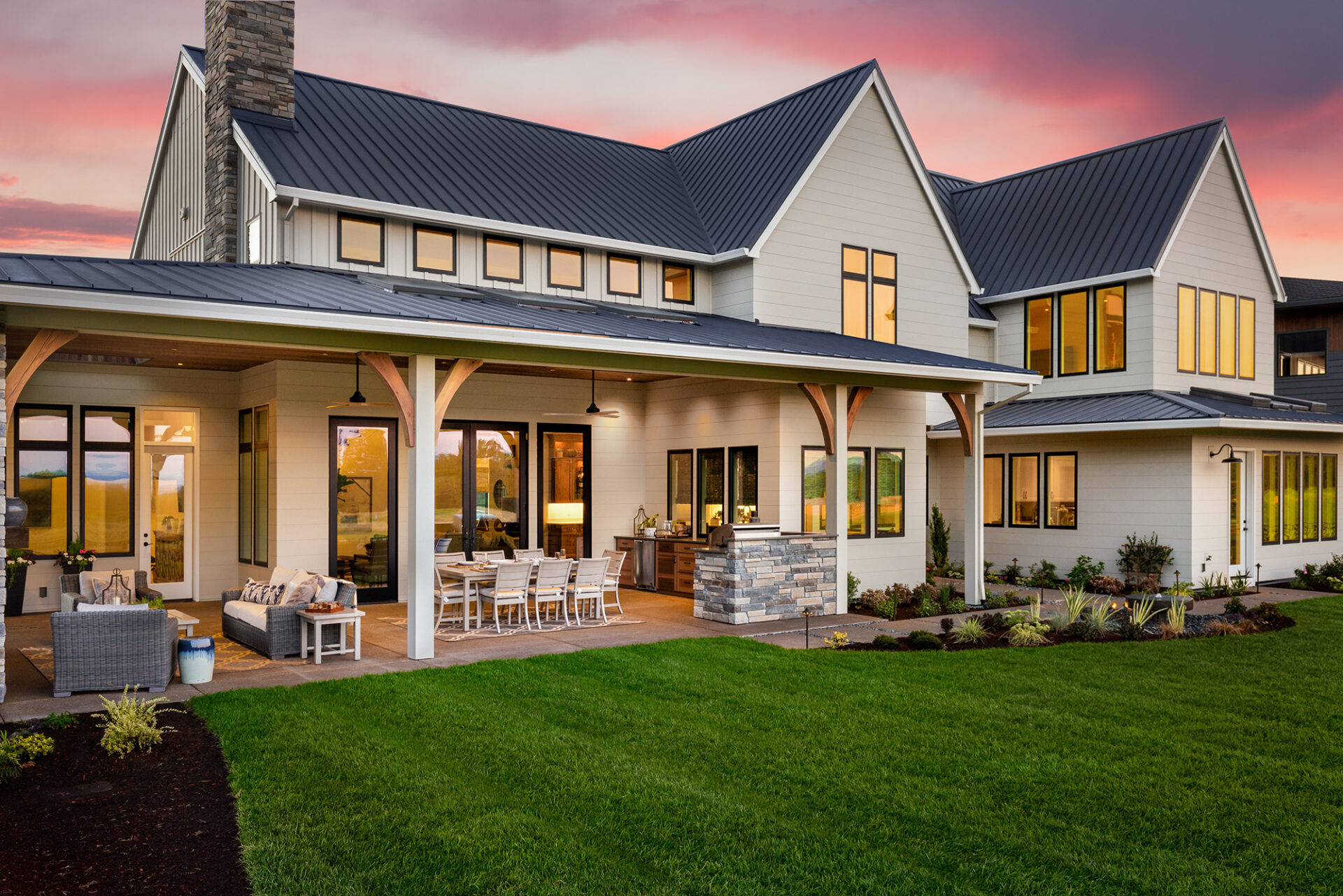 white large farm home